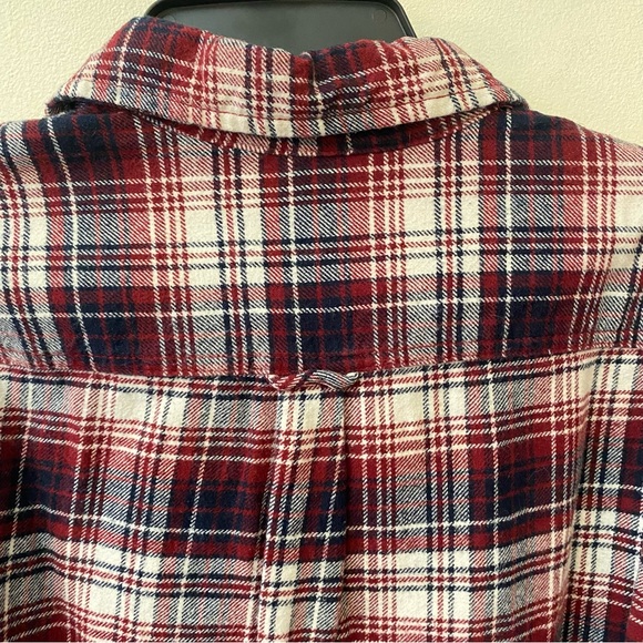 Jacks red plaid flannel button front shirt size medium - Picture 8 of 10